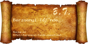 Berzsenyi Tünde névjegykártya