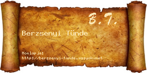 Berzsenyi Tünde névjegykártya